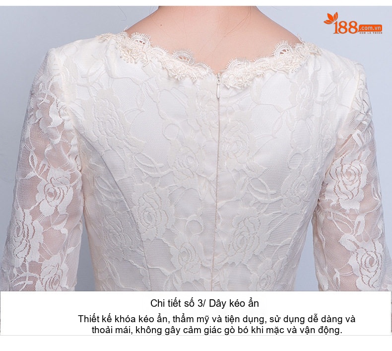 Váy Dạ Hội Tay Dài Màu Champagne Dáng Dài Dự Tiệc, Biểu Diễn chi tiết 17