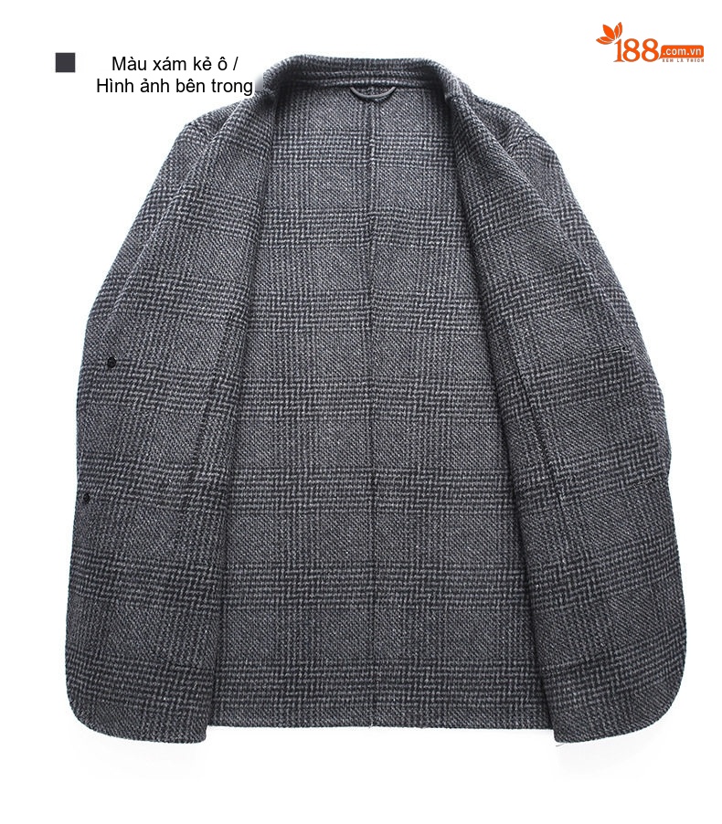 Áo Vest Nam Dệt Kim Jacquard Hai Mặt Thủ Công Màu Xám, Đen chi tiết 30