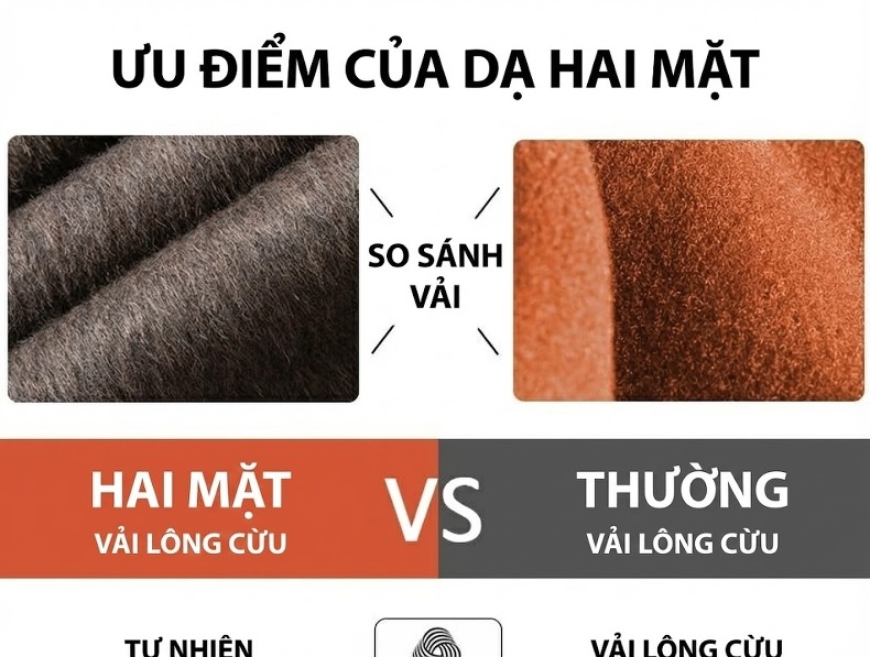 Áo Vest Nam Hai Mặt Dạ Lông Cừu Dáng Ôm Phong Cách Doanh Nhân Màu Nâu, Xám chi tiết 8