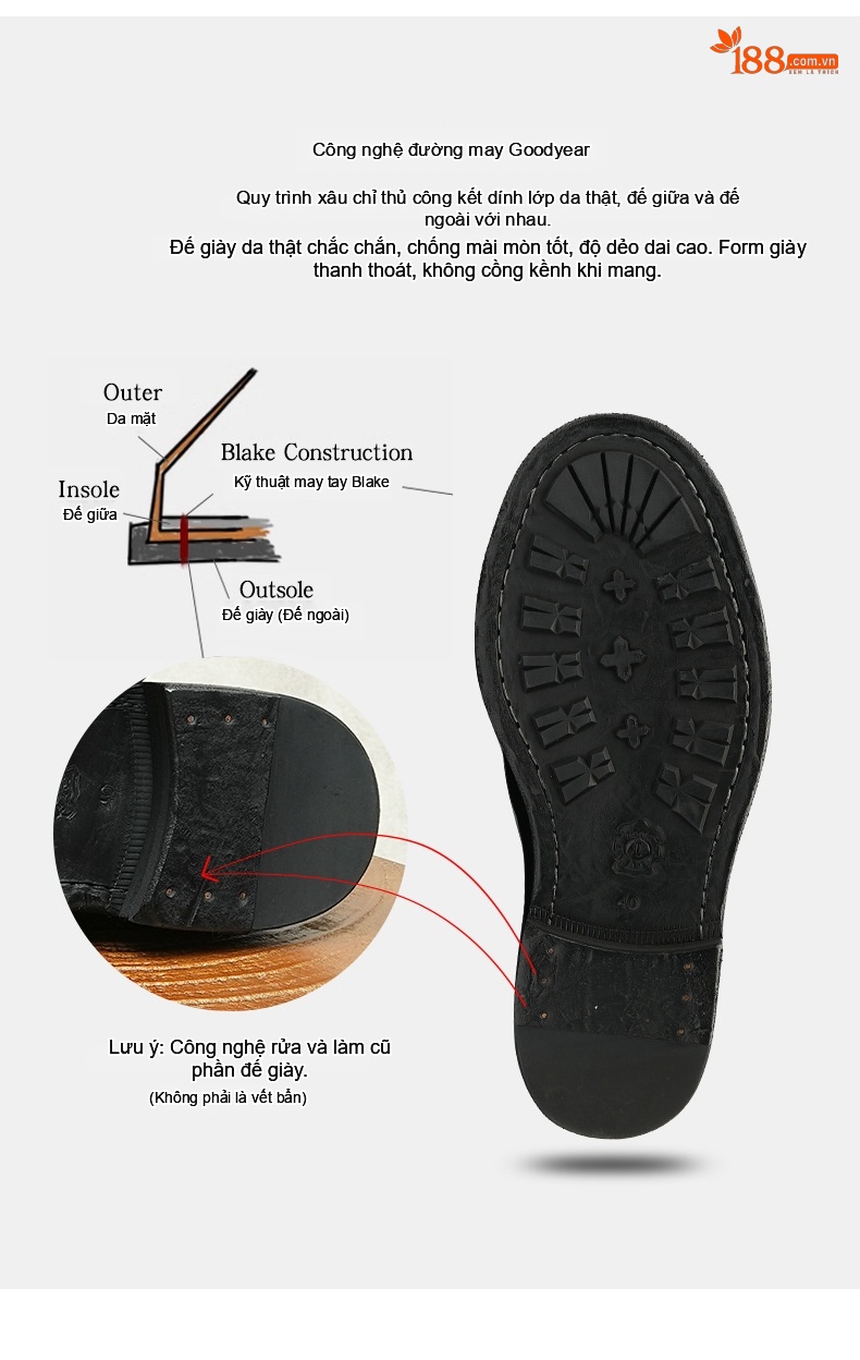 Boot Chelsea Nam Da Mờ Cao Cổ Chiều Cao Đế Khoảng 3cm Màu Đen, Nâu chi tiết 10