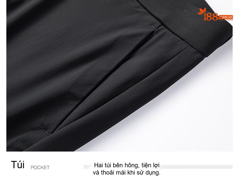 Quần Âu Nam Dáng Ôm Vải Lụa Băng Chống Nhăn Dễ Ủi Màu Đen, Xám, Kem chi tiết 38