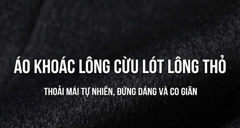 Áo Khoác Dạ Nam Lông Cừu Tháo Rời Lót Lông Thỏ Cổ Bẻ Cao Cấp Màu Đen chi tiết 1