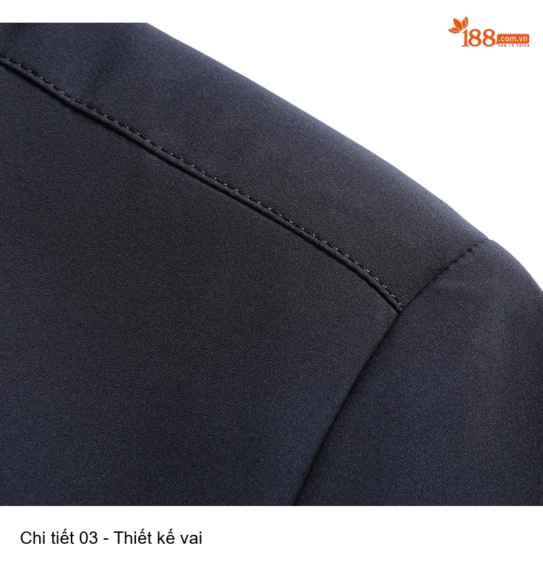 Áo Khoác Nam Cổ Trụ Mỏng Phong Cách Doanh Nhân Màu Đen, Xanh Navy chi tiết 19