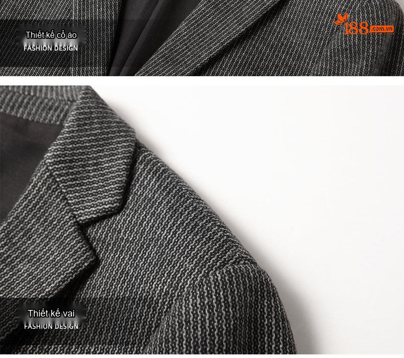 Áo Vest Nam Wool Thanh Lịch, Sang Trọng Màu Xám chi tiết 10