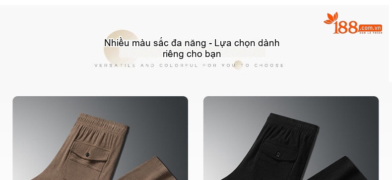 Quần Dài Nam Ống Suông Retro Phong Cách Công Sở Lưng Thun Thoải Mái Màu Đen, Nâu, Xám, Xanh... chi tiết 11