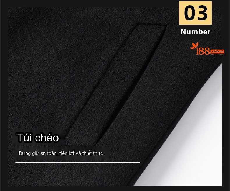 Áo Khoác Dạ Nam Dáng Dài Vừa Vặn Cổ chữ Vest Lông Cừu Dày Dặn Màu Đen, Nâu, Xám Xanh chi tiết 11