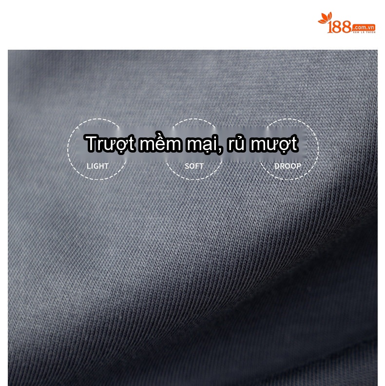 Áo Thun Tay Dài Nam Cotton 270g Cổ Tròn Dáng Rộng Màu Trắng, Nâu, Xám, Đen chi tiết 6