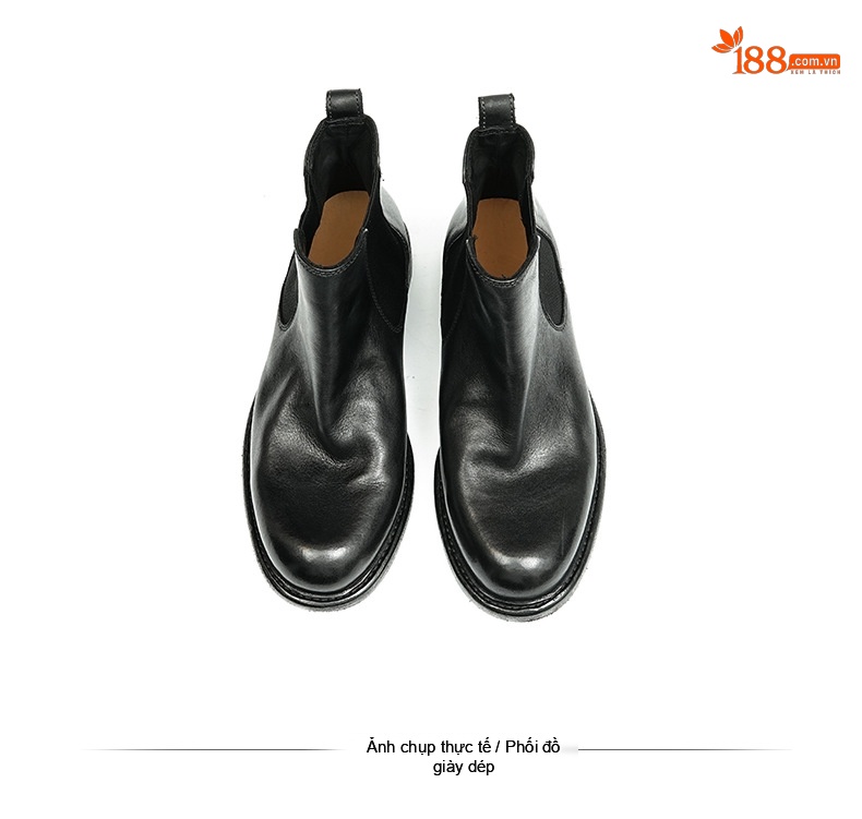 Boot Chelsea Nam Da Mờ Cao Cổ Chiều Cao Đế Khoảng 3cm Màu Đen, Nâu chi tiết 12
