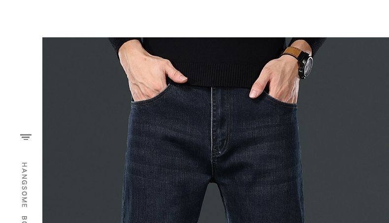 Quần Jean Dài Nam Cotton Co Giãn Thoải Mái Dáng Suông Màu Xanh Dương, Đen, Xám chi tiết 1