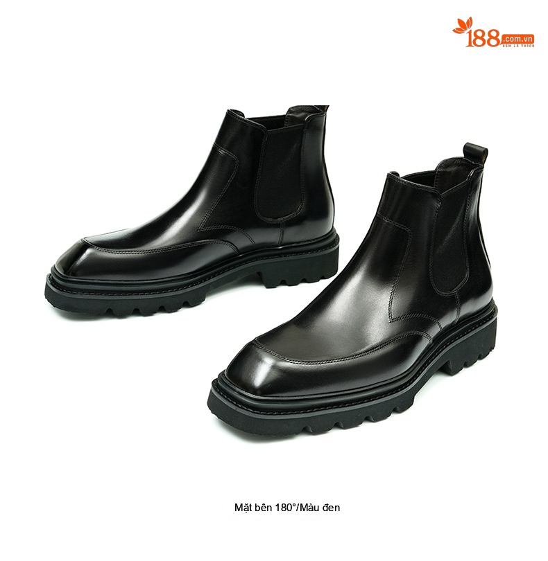 Giày Chelsea Nam Da Bò Cổ Lửng Đế Dày Chiều Cao Đế Khoảng 4cm Màu Đen, Nâu chi tiết 13
