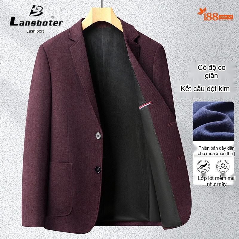 Áo Vest Nam Dệt Kim Co Giãn Không Nhăn Phong Cách Hàn Quốc Màu Đỏ Tía, Xanh Navy, Be, Xám...