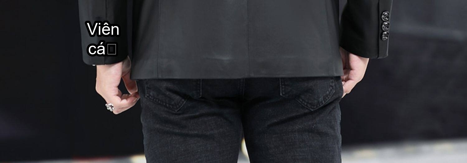 Áo Khoác Blazer Nam Da Cừu Thiết Kế Dáng Ôm Phong Cách Business Casual Màu Đen chi tiết 17