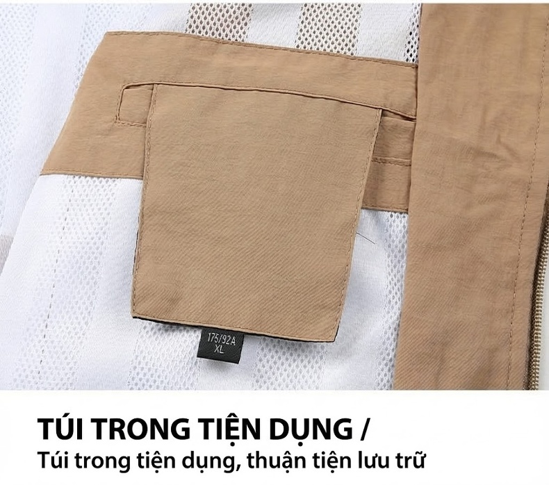 Áo khoác gió nam cổ trụ dáng ôm vừa vặn chi tiết 25