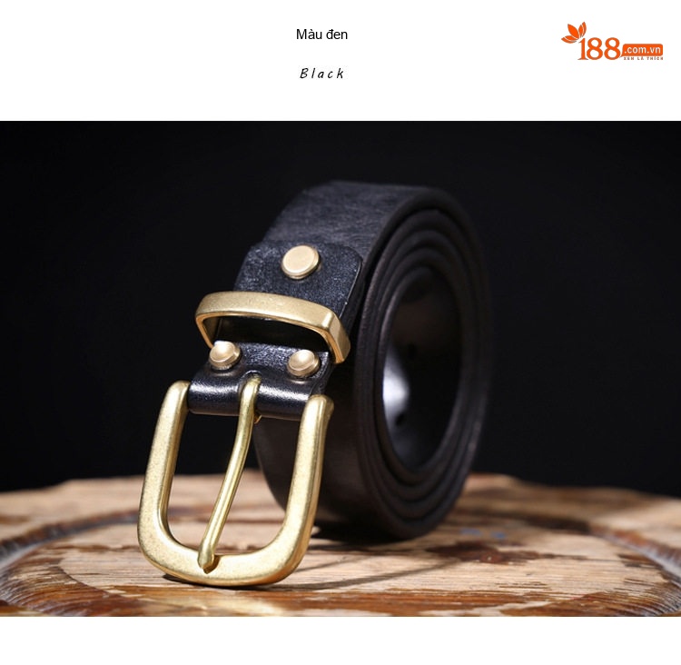 Thắt Lưng Nam Da Bò Khóa Kim Cổ Điển Phong Cách Ý Màu Nâu, Đen, Vàng chi tiết 24