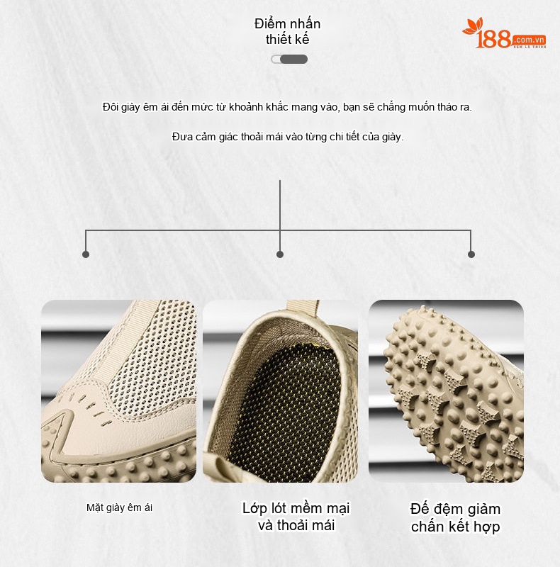 Sandal Nam Vải Lưới Thoáng Khí Nhanh Khô Đế Cao 3cm chi tiết 6