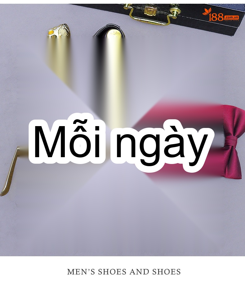 Giày Tây Buộc Dây Nam Da Bò Ba Mảnh Chiều Cao Đế Khoảng 3cm Màu Đen, Nâu chi tiết 9