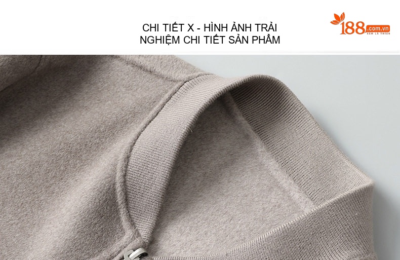 Áo Khoác Bomber Nam Thu Đông Cổ Trụ Chất Liệu Lông Cừu 100% Màu Be, Nâu, Đen chi tiết 19