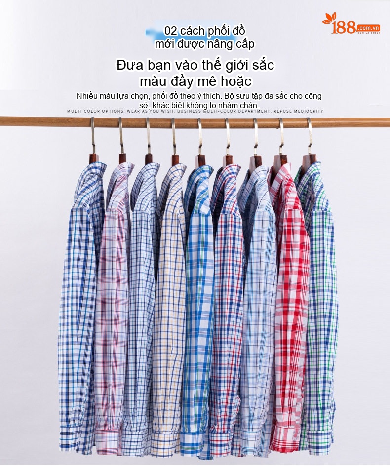 Áo Sơ Mi Dài Tay Nam Cotton Mỏng Phong Cách Thời Trang Họa Tiết Kẻ Caro chi tiết 5