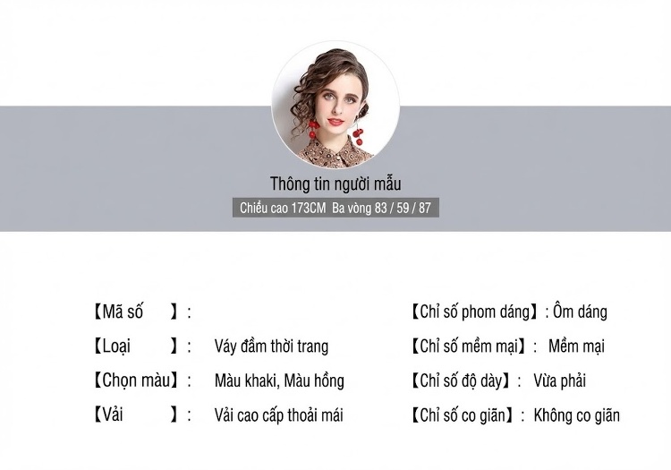 Váy Dài Tay Nữ Dáng Xòe Cổ Điển Pháp Thắt Eo Họa Tiết Ren Màu Nâu, Hồng chi tiết 11