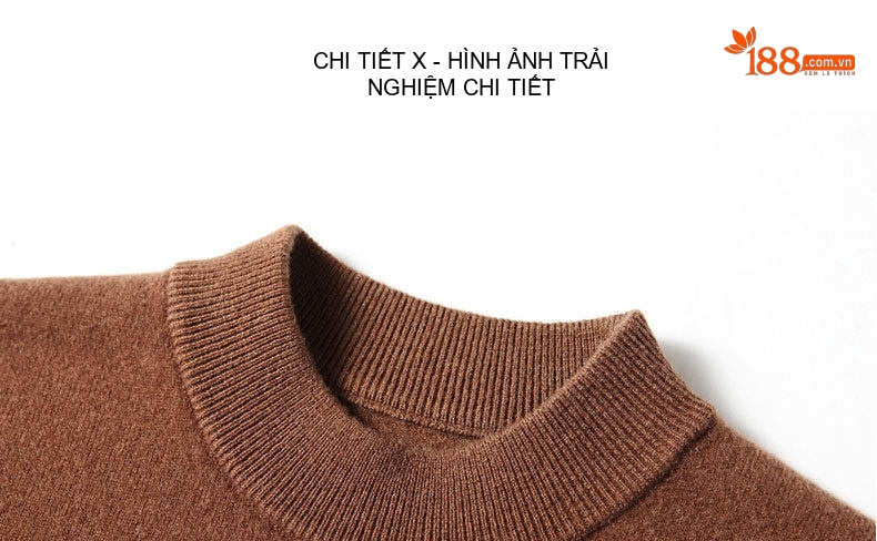 Áo Len Nam 100% Lông Cừu Cổ Lọ Dáng Ôm Thu Đông Màu Nâu, Be, Xám... chi tiết 20