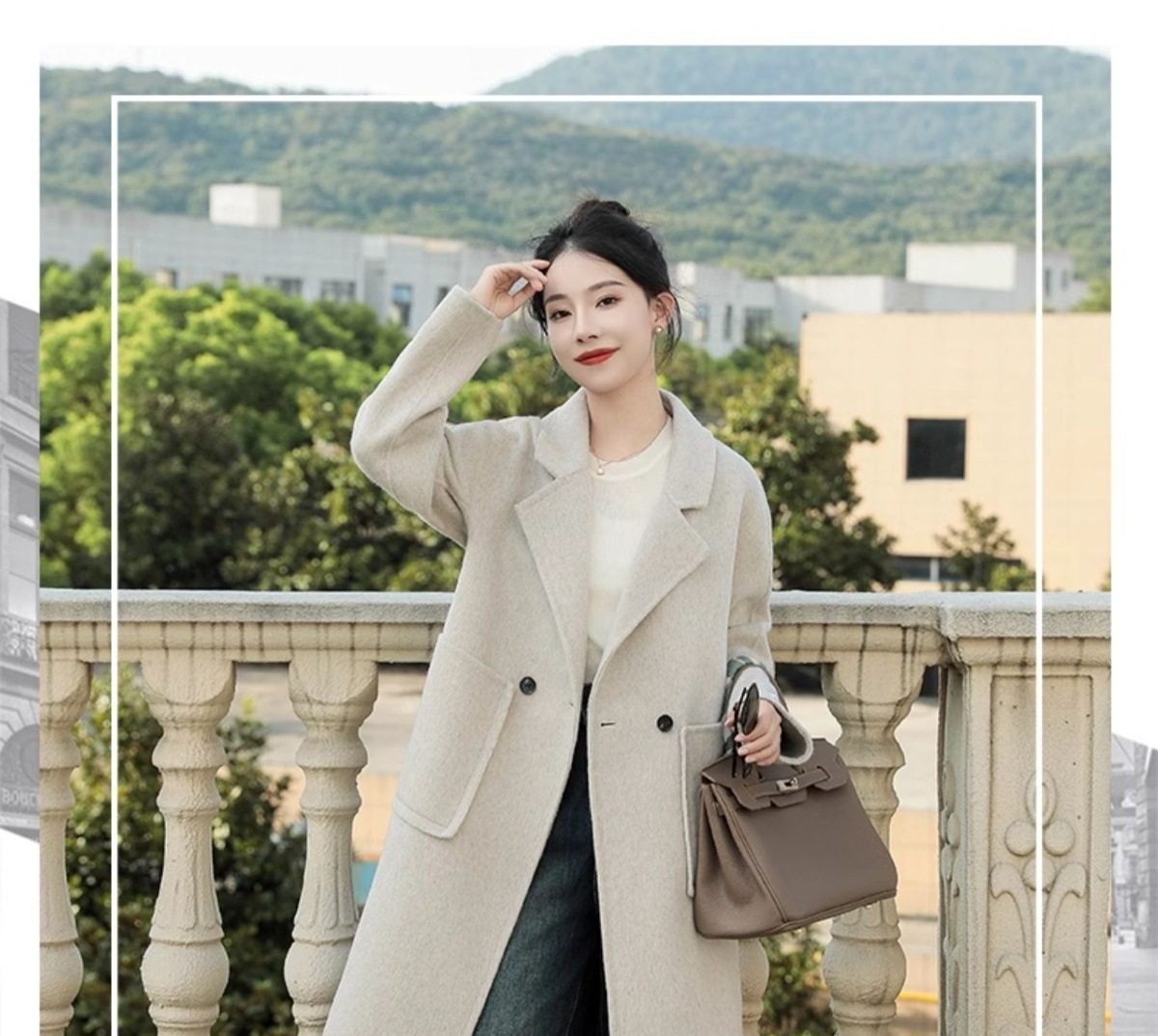 Áo Khoác Dạ Nữ Dáng Dài Vừa Vặn Thời Trang Màu Nâu, Be, Đen chi tiết 8