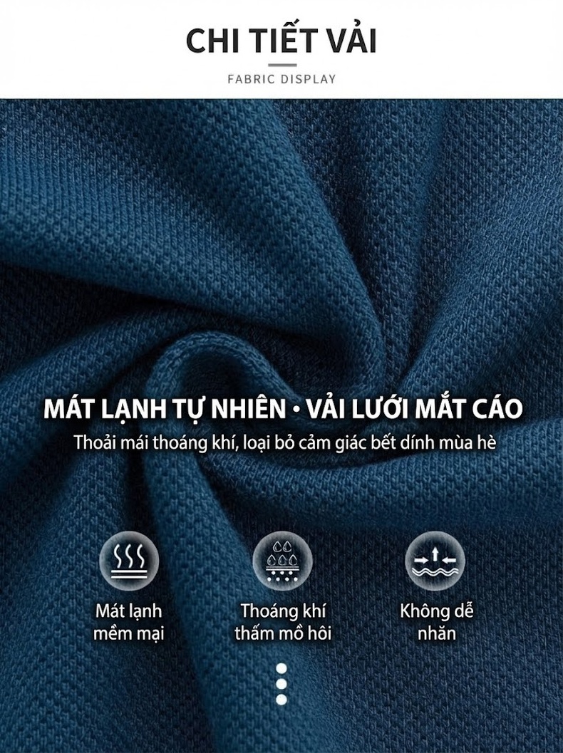 Áo Polo Nam Tay Dài Cotton Cổ Bẻ Phong Cách Doanh Nhân Màu Xanh Lá, Đen, Xanh Dương, Kem... chi tiết 2