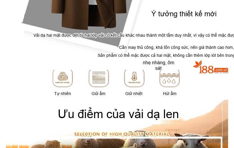 Áo Khoác Dạ Nam Trung Dài Tay Dáng Suông Một Hàng Cúc Màu Đen, Nâu chi tiết 3