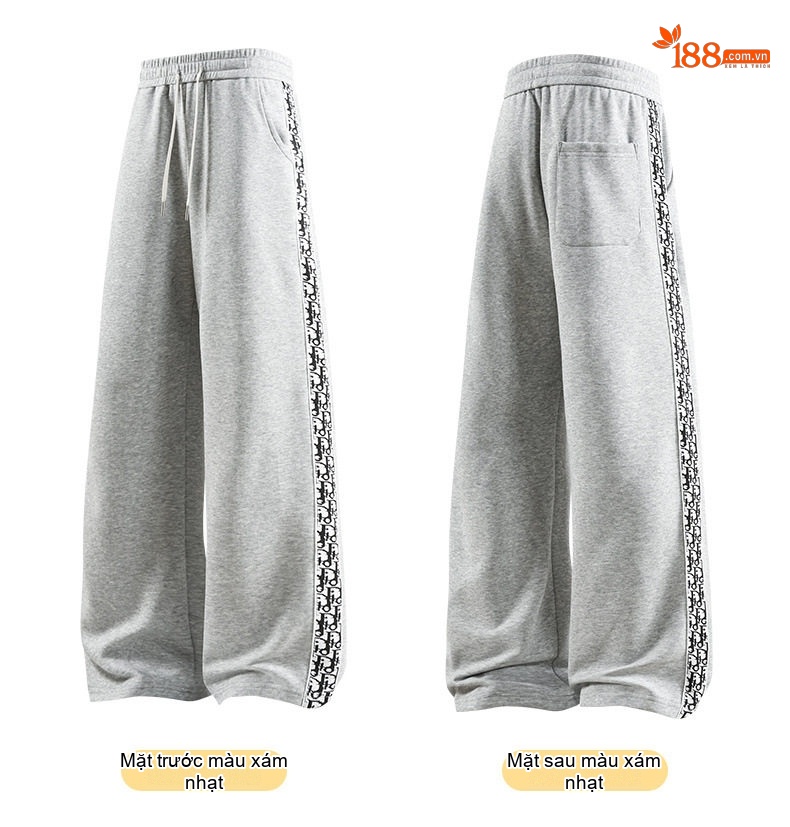 Quần Ống Rộng Nam Dáng Thể Thao Phong Cách Hip Hop, Nối Dây Đai, Ống Suông Thoải Mái chi tiết 21