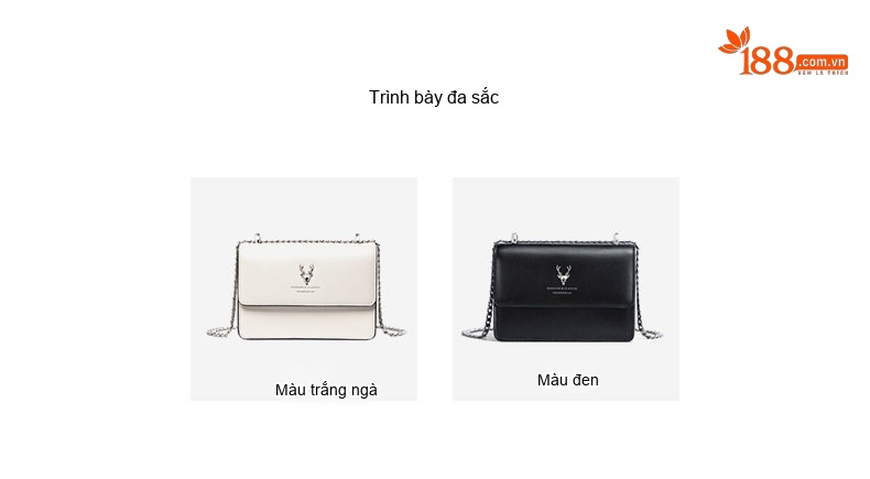 Túi Đeo Chéo Nữ Da Bóng Dây Xích Thiết Kế Đơn Giản Màu Trắng, Đen chi tiết 9