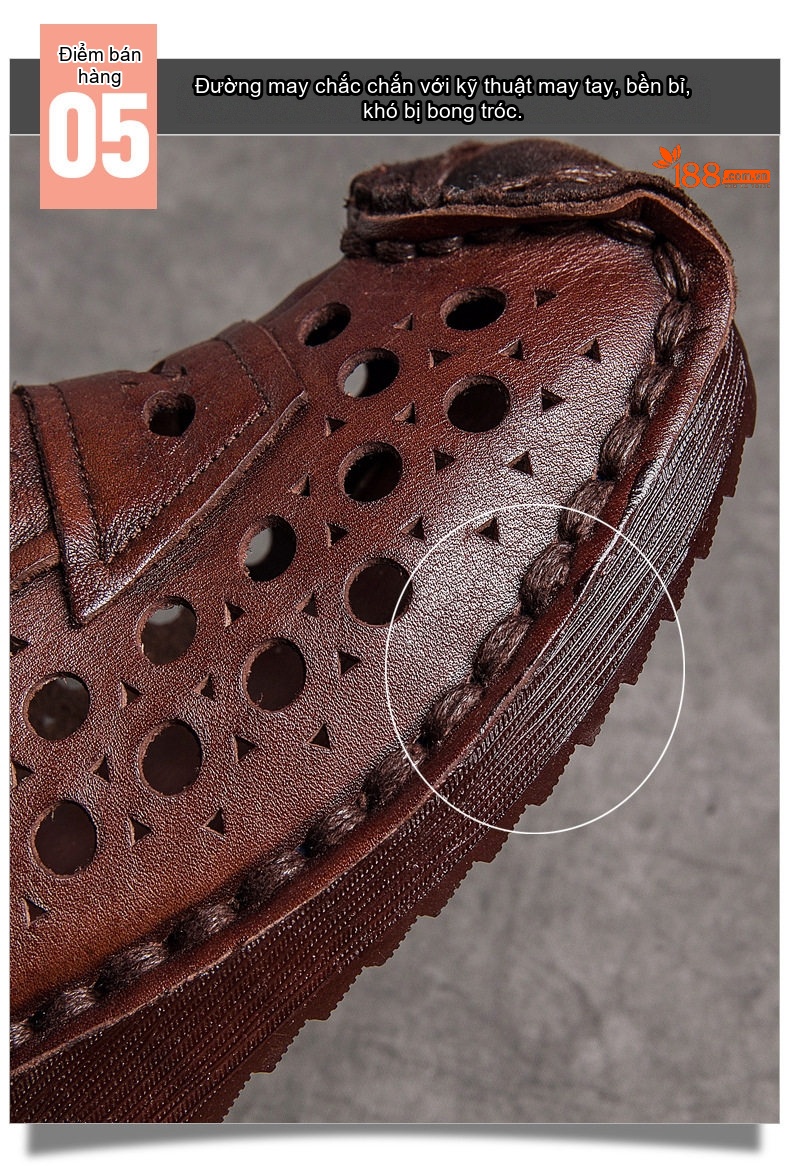 Giày Boot Nữ Da Bò Lỗ Thoáng Khí Gót Xuồng Chiều Cao Đế Khoảng 4cm Màu Nâu, Đen chi tiết 32