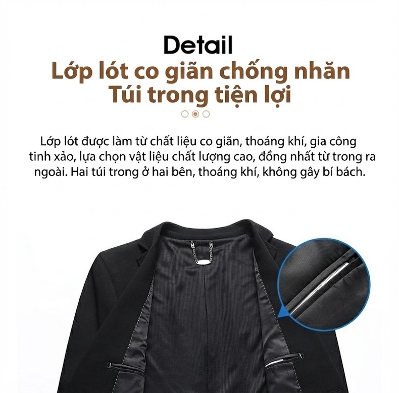 Áo Vest Nam Dáng Ôm Dệt Kim Màu Đen chi tiết 5