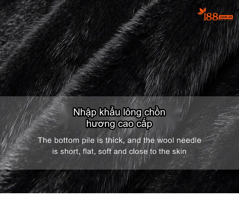 Áo Khoác Nam Lót Lông Chồn Toàn Thân Kiểu Parka Trung Niên Màu Xanh Navy chi tiết 4