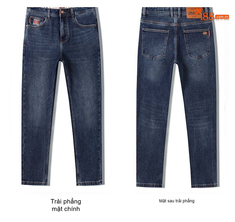 Quần Jeans Nam Ống Đứng Cao Cấp Dáng Ôm Vừa Vặn Màu Xanh Denim chi tiết 16