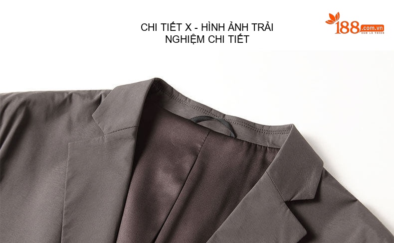 Áo Blazer Nam Mỏng Nhẹ Phong Cách Casual Màu Xám, Đen chi tiết 12