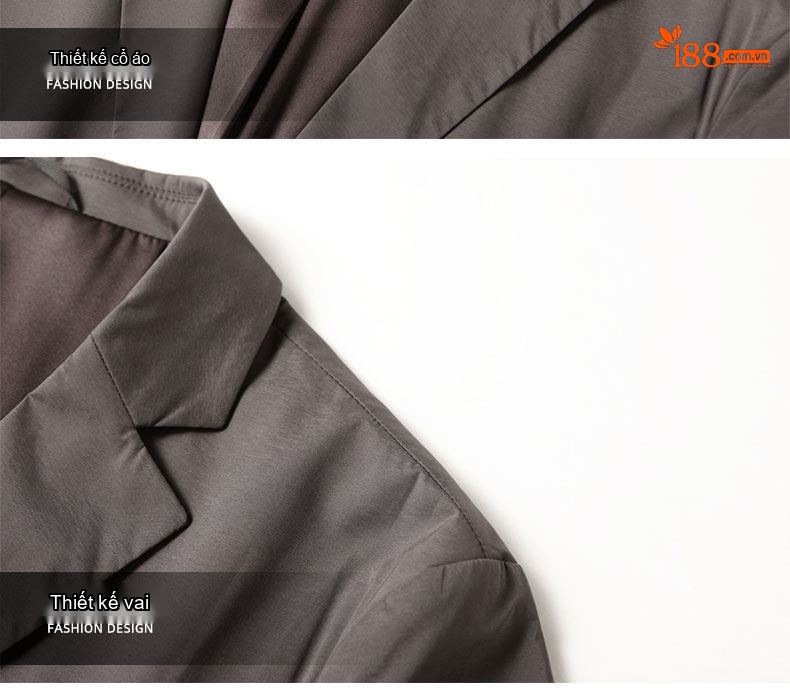 Áo Blazer Nam Mỏng Nhẹ Phong Cách Casual Màu Xám, Đen chi tiết 13
