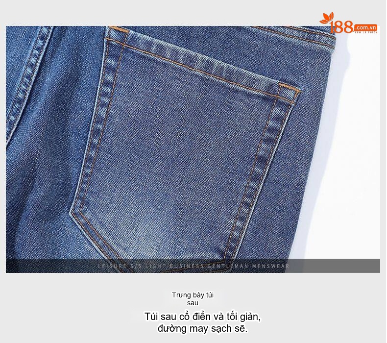 Quần Jean Nam Ống Suông Rộng Co Giãn Thoải Mái Màu Xanh, Xám chi tiết 27