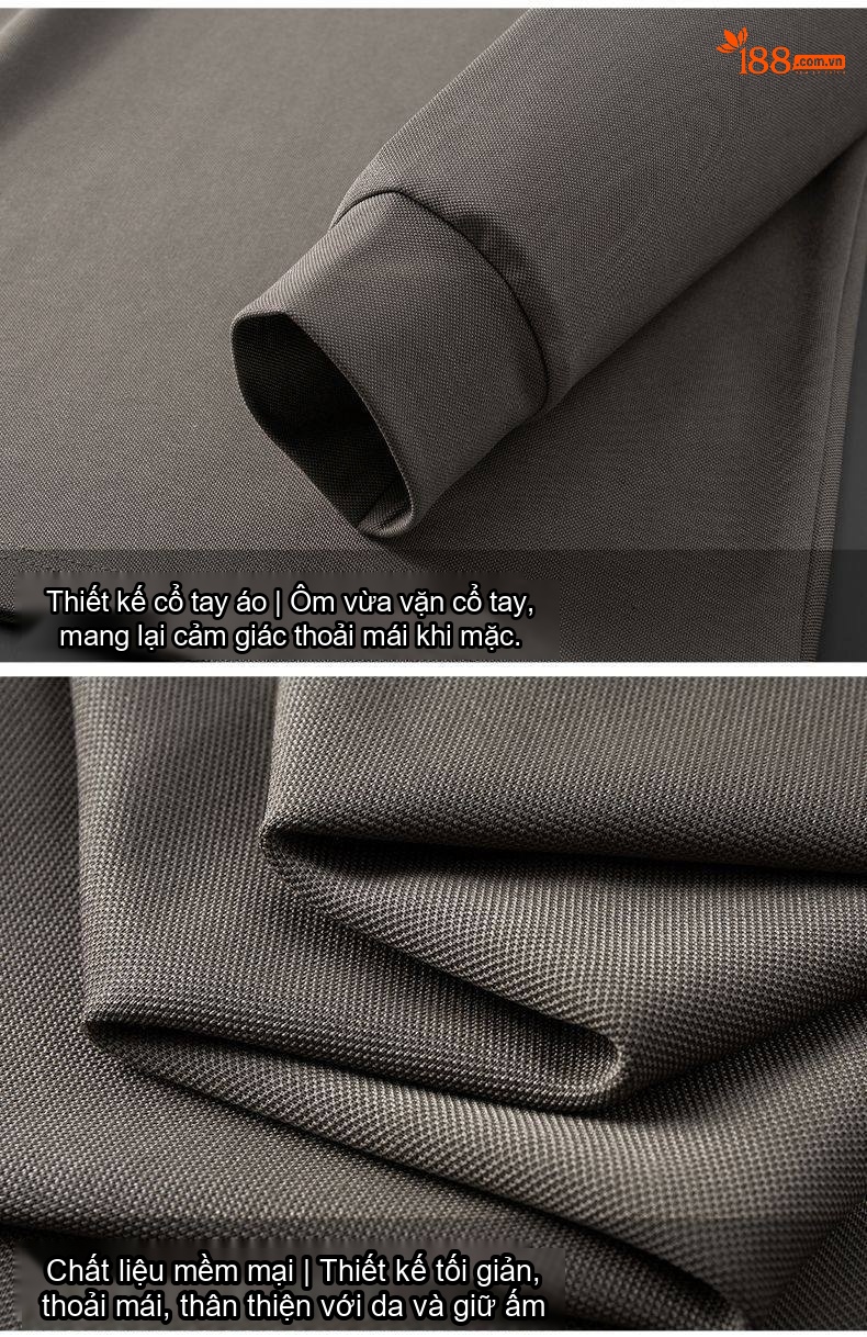 Áo Polo Nam Dài Tay 【含桑蚕丝】Cotton Cổ Bẻ Màu Trắng, Đen, Xanh, Nâu... chi tiết 24