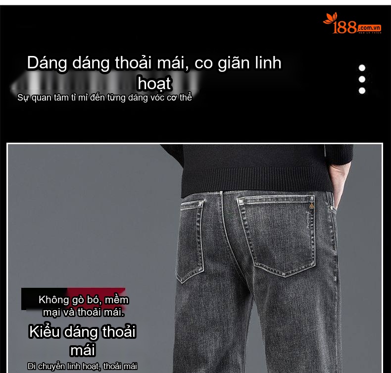 Quần Dài Nam Ống Đứng Lưng Cao Co Giãn Thoải Mái Kiểu Trung Niên Màu Xám Đen, Xanh Dương chi tiết 27
