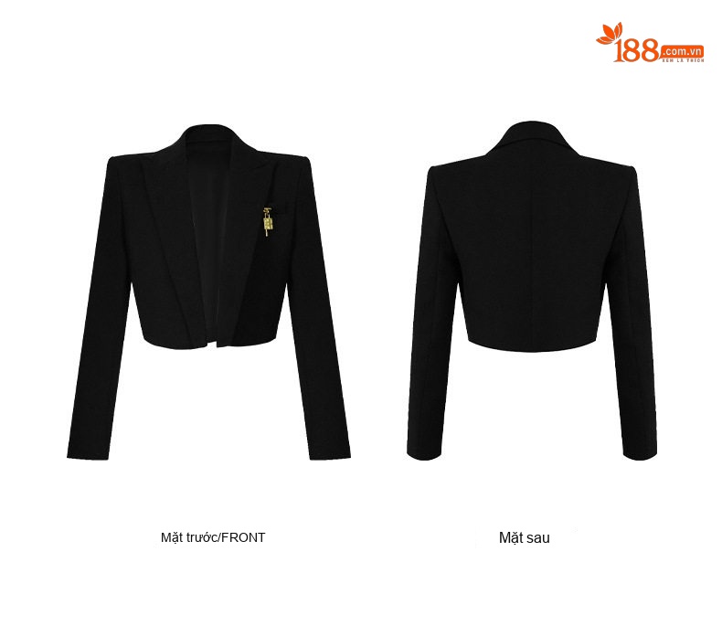Áo Khoác Blazer Nữ Kiểu Hàn Quốc Dáng Ôm Thời Trang Thu Đông Màu Đen chi tiết 5