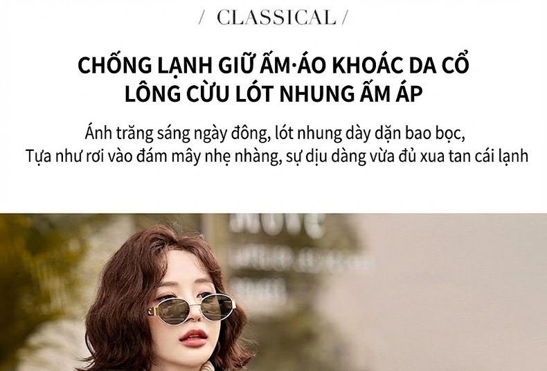 Áo Khoác Da PU Nữ Lót Lông Cổ Lông Dày Dặn Kiểu Motor Màu Đen, Nâu chi tiết 8