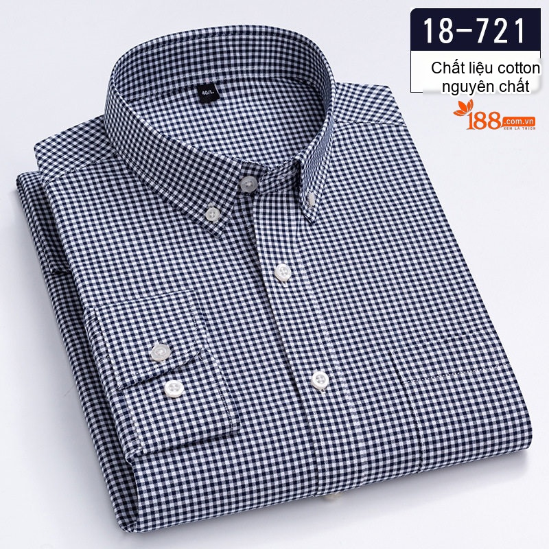 Áo Sơ Mi Nam Cotton Dài Tay Kẻ Caro Thời Trang Công Sở Thoải Mái Màu Đỏ, Xanh, Xám, Be...