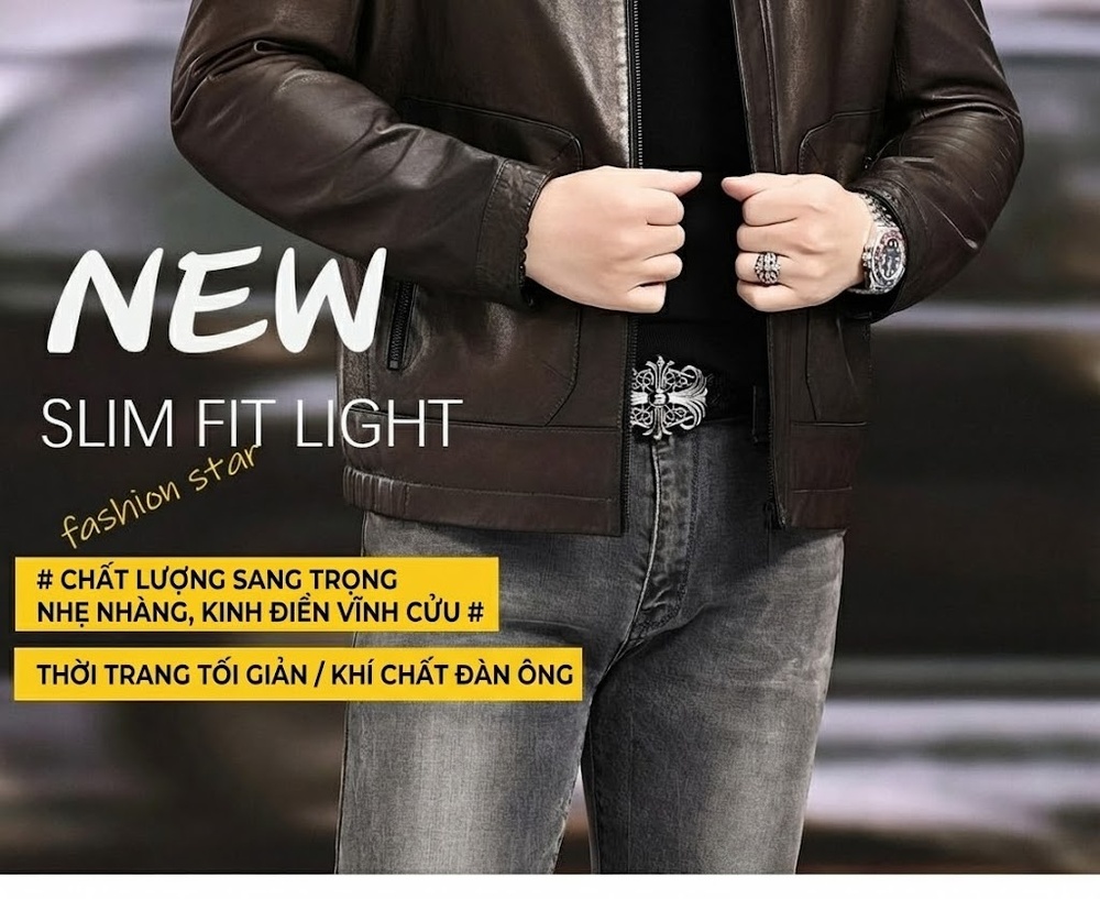 Áo Khoác Da Cừu Sáp Dầu Nam Kiểu Ngắn Cổ Bẻ Thời Trang Trung Niên Màu Nâu chi tiết 2