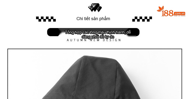 Áo khoác chống gió chống nước nam mùa xuân thu phong cách thời trang chi tiết 16