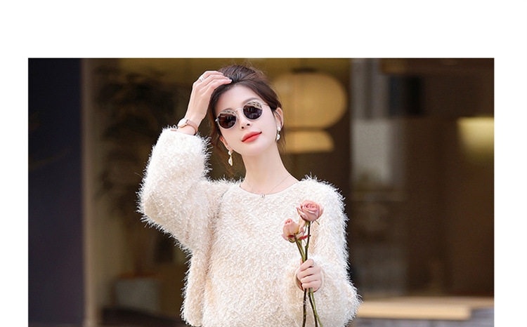 Set Áo Lông Dài Tay và Chân Váy Midi Lấp Lánh Phong Cách Tiểu Thư Màu Trắng, Đen chi tiết 17