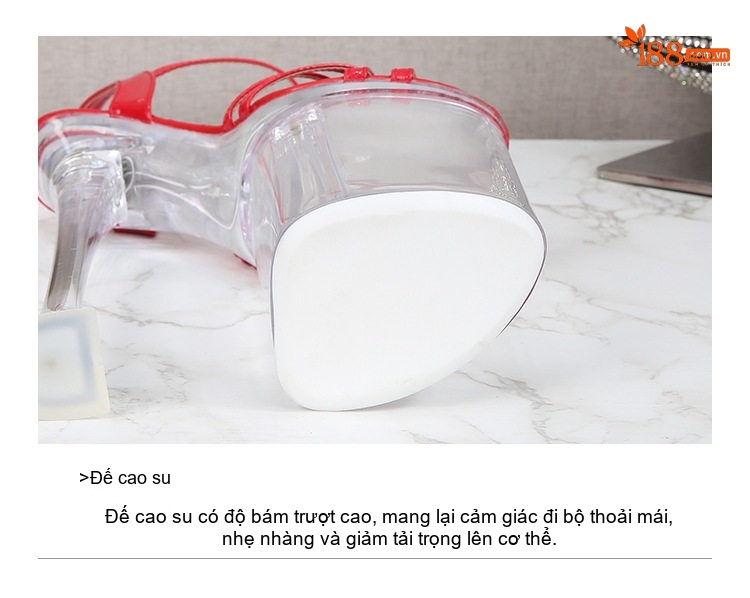 Giày Sandal Cao Gót Nữ Quai Ngang Đế Phát Sáng Gót Cao 26cm Cho Bar, Club, Biểu Diễn Màu Đen, Đỏ, Trắng chi tiết 3
