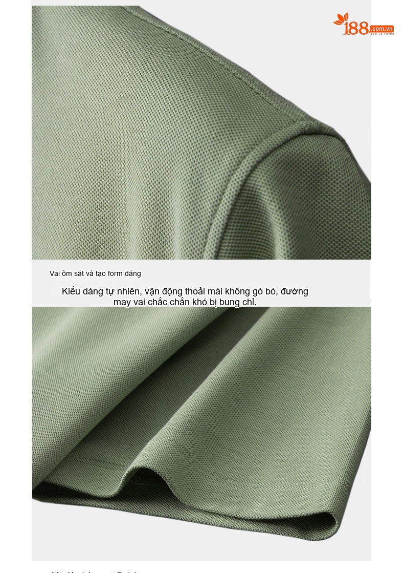 Áo Polo Nam Cotton Pique Cổ Bẻ Ngắn Tay Thoáng Mát Màu Trắng, Đen, Xám, Xanh... chi tiết 14