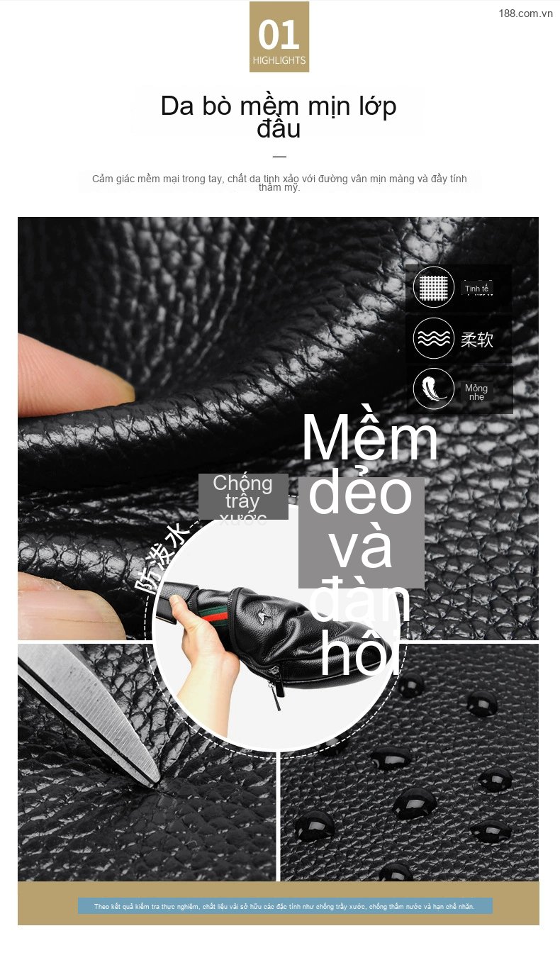 Túi Đeo Ngực Nam Da Bò Hai Khóa Kéo, Túi Đeo Chéo Vai Nam Da Mềm Màu Đen chi tiết 4