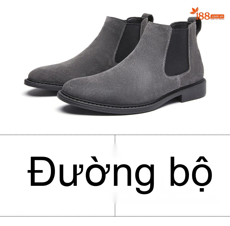 Boot Chelsea Nam Da Mờ Cao Cổ Chiều Cao Đế Khoảng 3cm Màu Đen, Nâu, Xám chi tiết 25