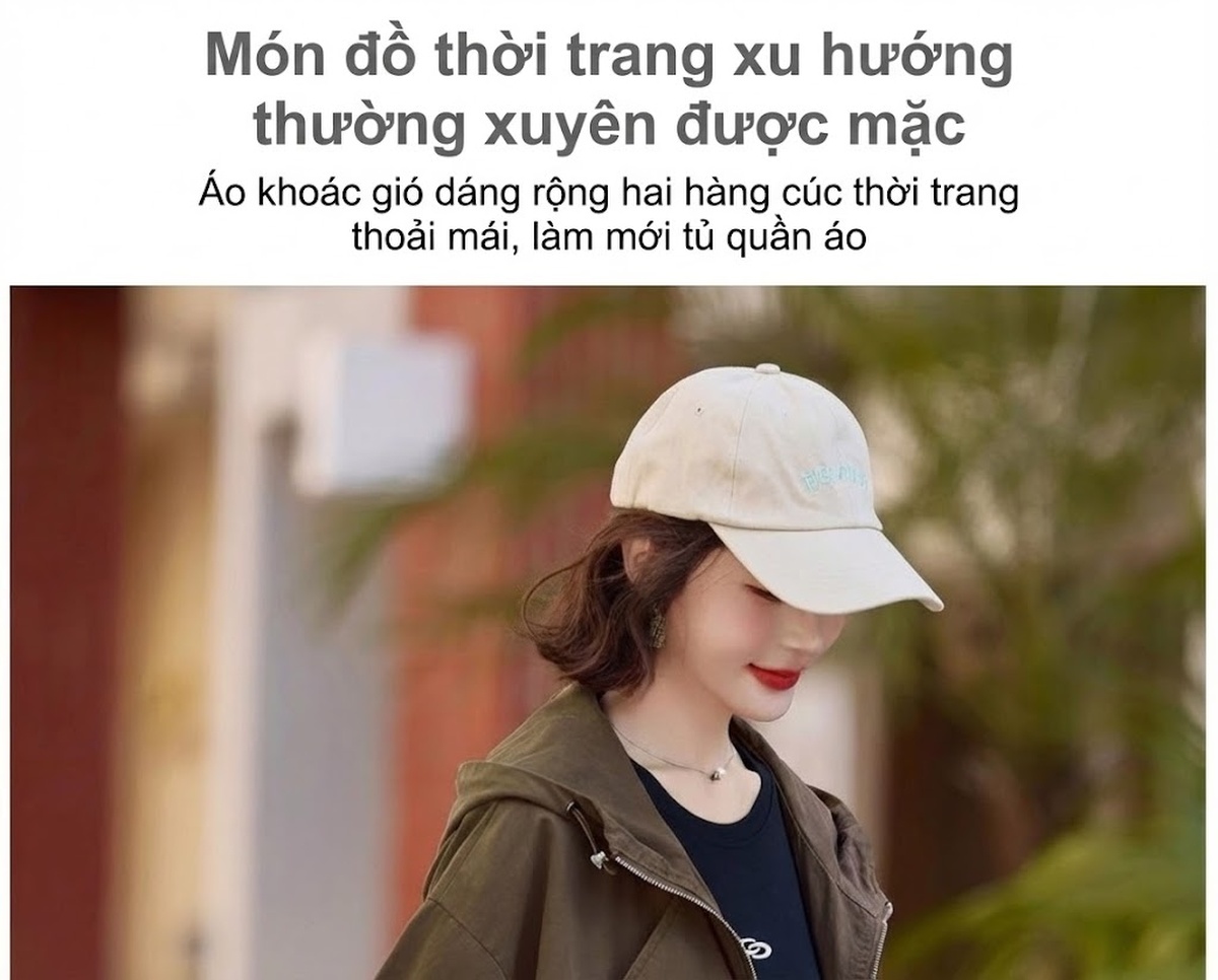 Áo Khoác Gió Nữ Dáng Ngắn Mũ Trùm Đầu Phong Cách Thời Trang Trẻ Trung Màu Xanh Olive chi tiết 8