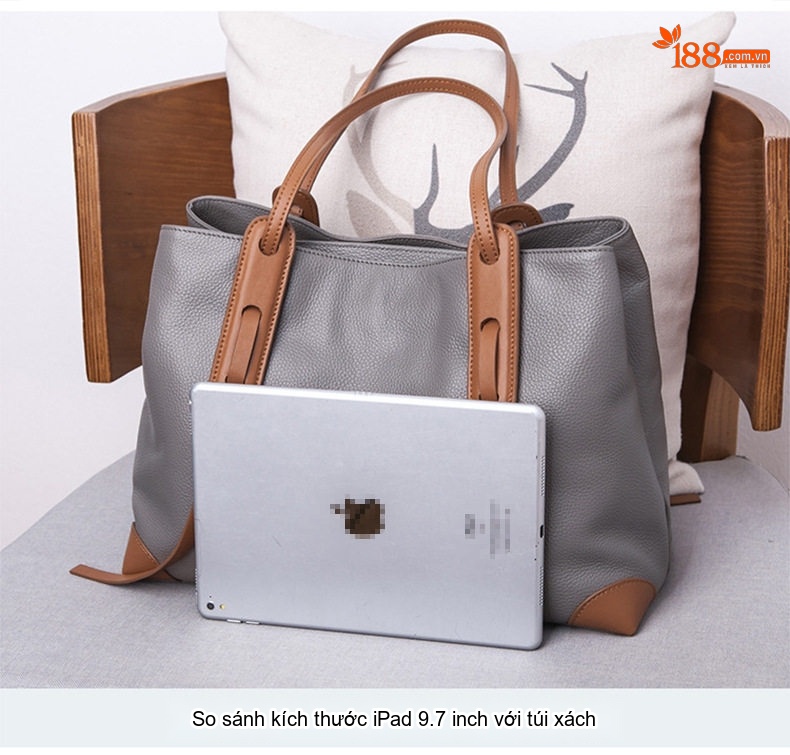 Túi Tote Nữ Da Thật Đựng Đồ Dung Lượng Lớn Phong Cách Cao Cấp Màu Đen chi tiết 8